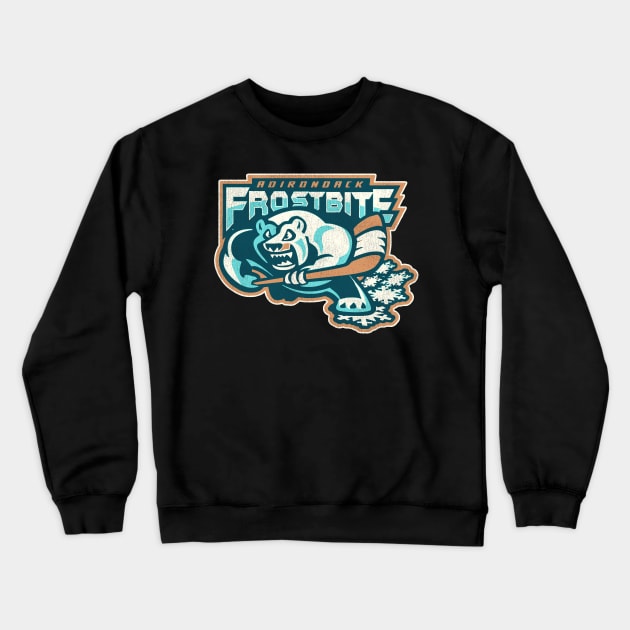 Defunct Adirondack Frostbite Hockey Team Crewneck Sweatshirt by Defunctland